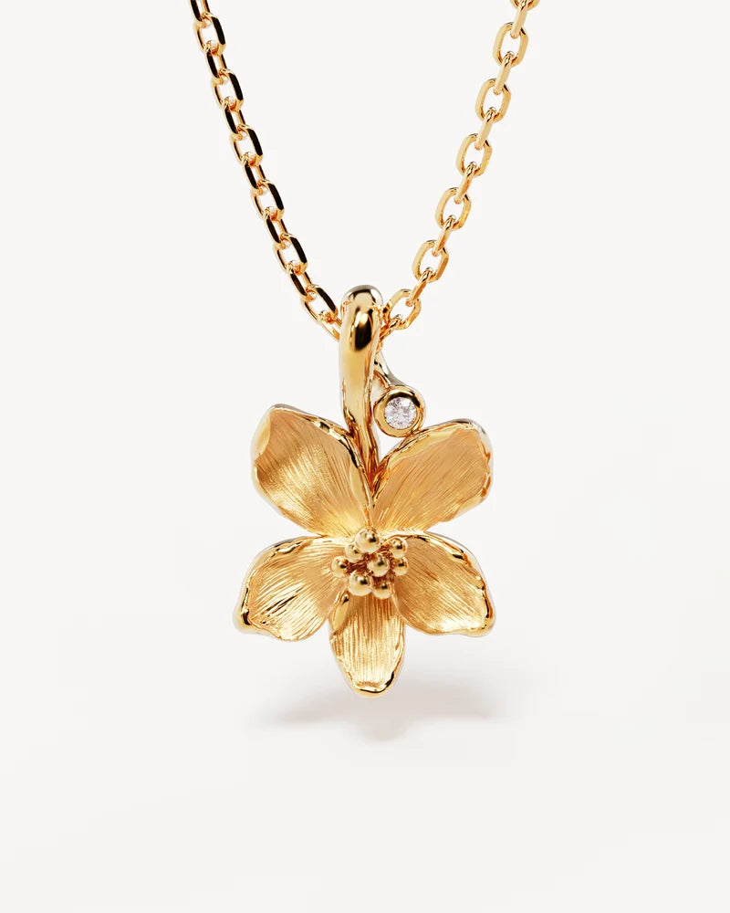 By Charlotte 18k Gold Vermeil February Birth Flower Necklace - Violet