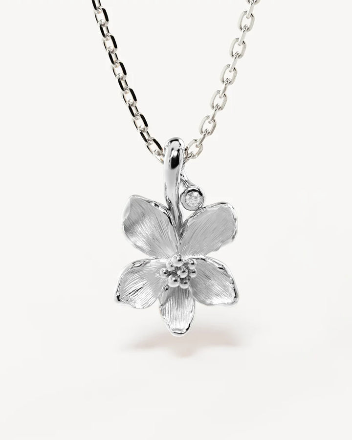 By Charlotte Sterling Silver February Birth Flower Necklace - Violet