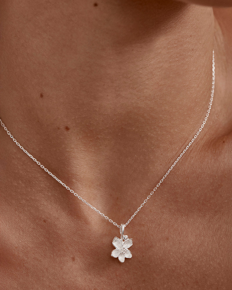 By Charlotte Sterling Silver February Birth Flower Necklace - Violet