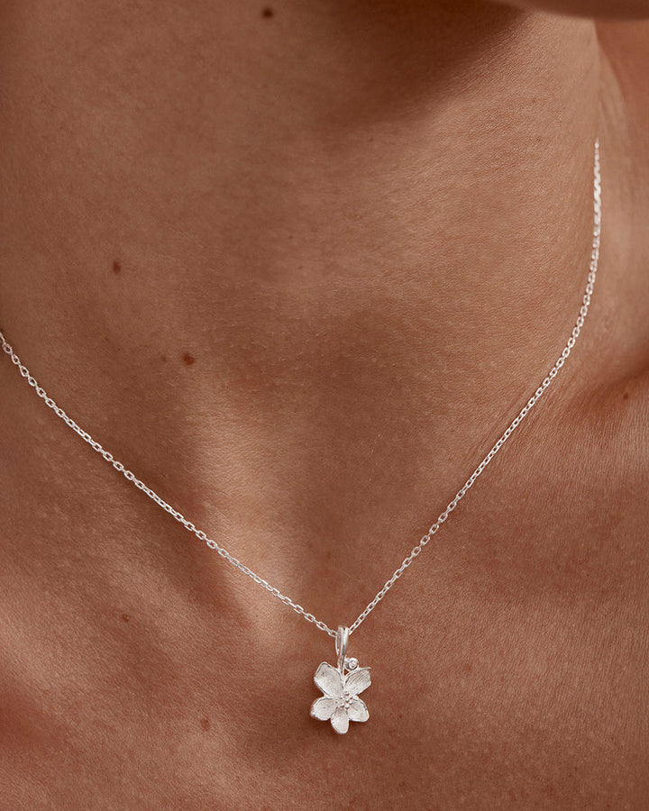 By Charlotte Sterling Silver February Birth Flower Necklace - Violet
