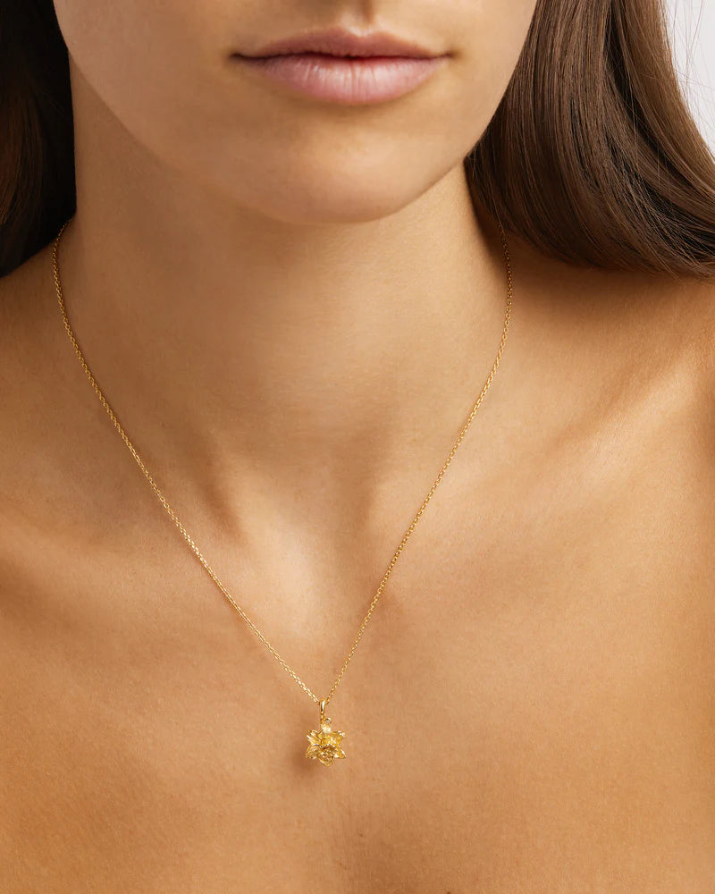 By Charlotte 18k Gold Vermeil March Birth Flower Necklace - Daffodil