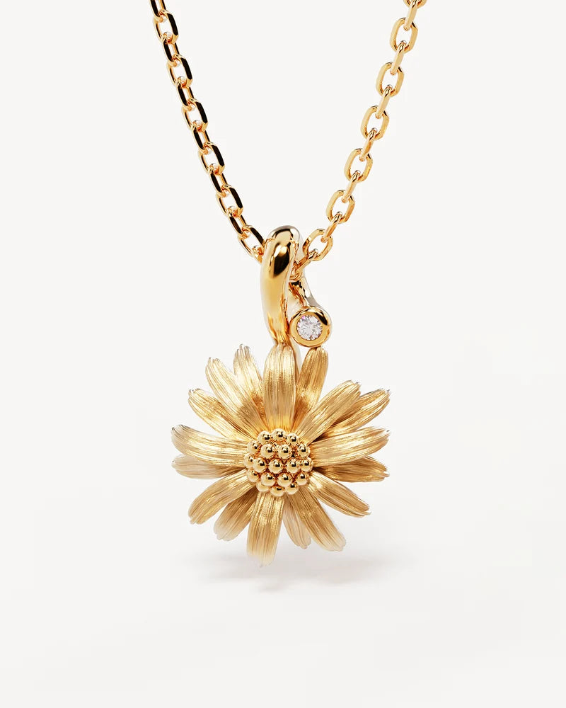 By Charlotte 18k Gold Vermeil April Birth Flower Necklace - Daisy
