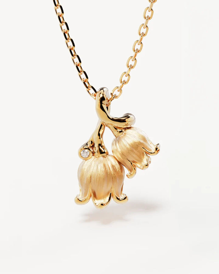 By Charlotte 18k Gold Vermeil May Birth Flower Necklace - Lily of the Valley