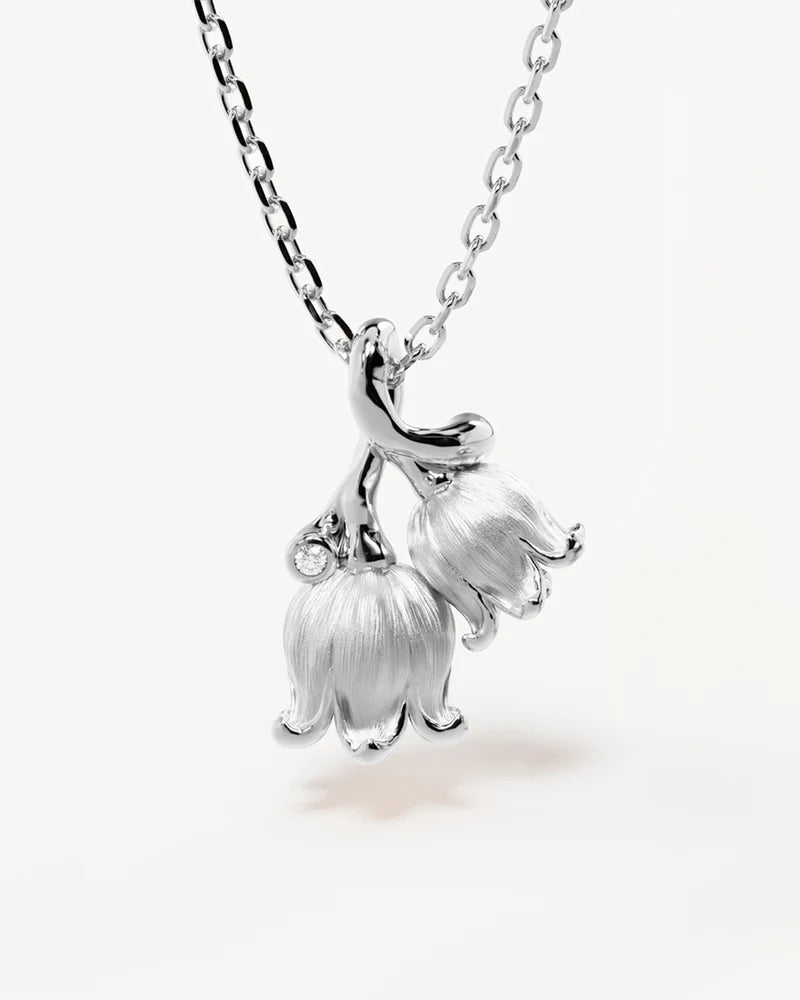 By Charlotte Sterling Silver  May Birth Flower Necklace - Lily of the Valley