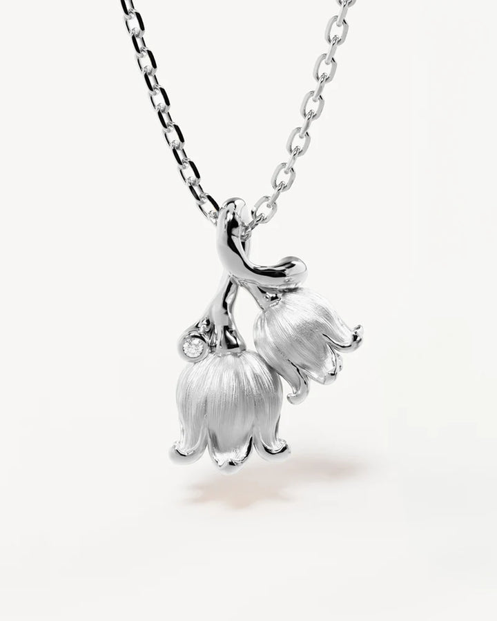 By Charlotte Sterling Silver  May Birth Flower Necklace - Lily of the Valley