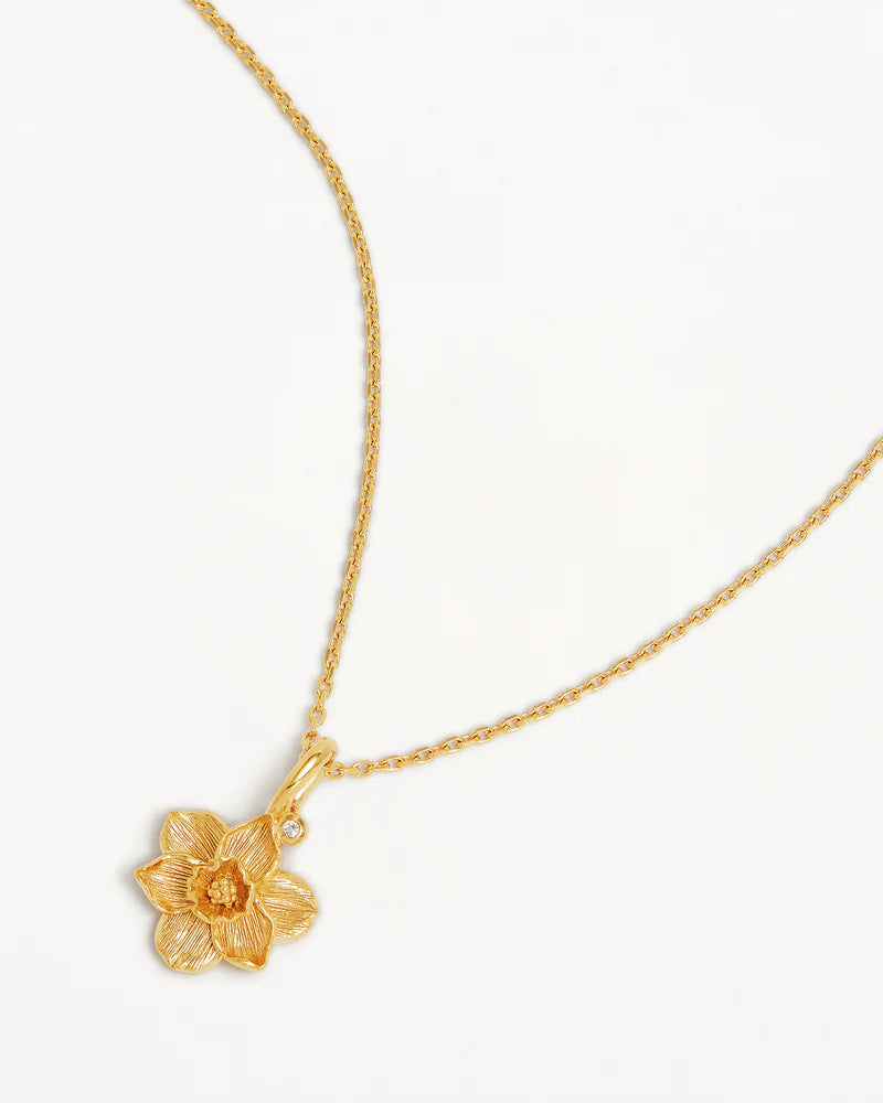 By Charlotte 18k Gold Vermeil December Birth Flower Necklace - Narcissus
