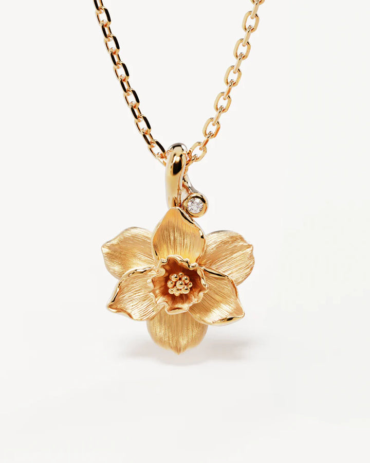 By Charlotte 18k Gold Vermeil December Birth Flower Necklace - Narcissus