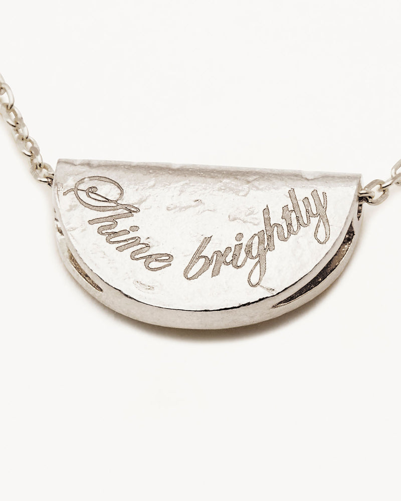 By Charlotte Silver White Topaz April Birthstone Lotus Necklace