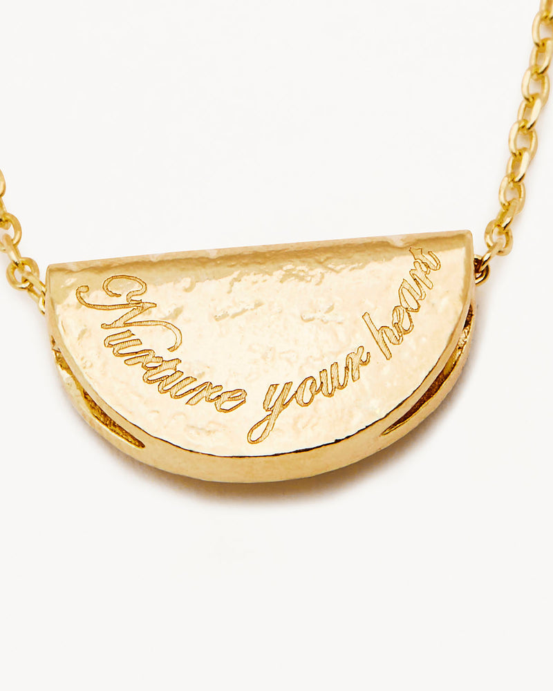 By Charlotte 18k Gold Vermeil Lotus May Birthstone Necklace - Emerald