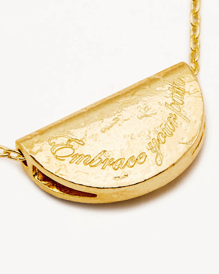 By Charlotte 18k Gold Vermeil Lotus July Birthstone Necklace - Ruby