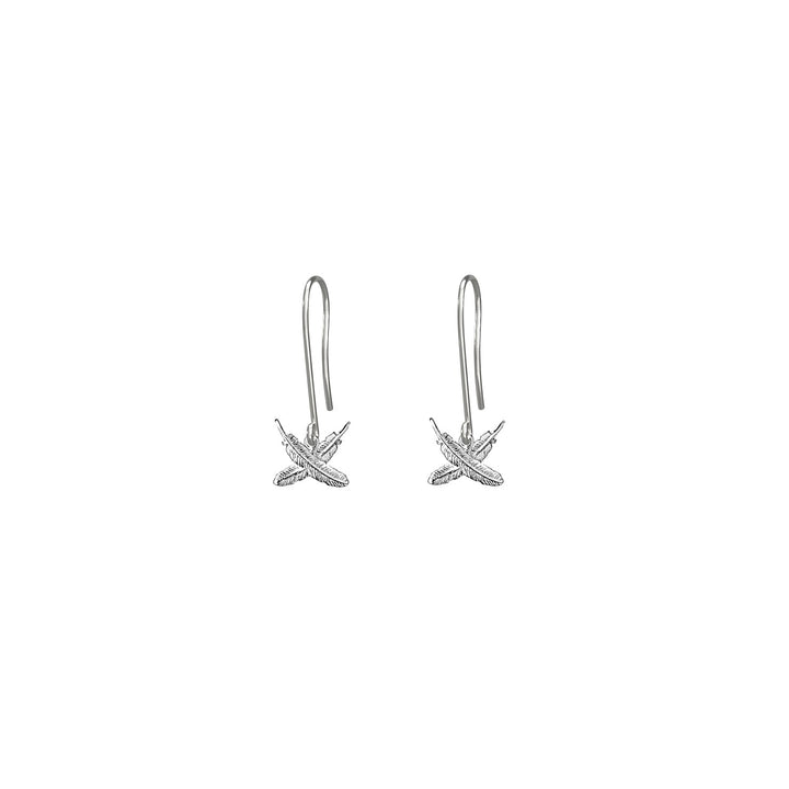 Boh Runga Silver Petite Feather Kisses Hook Earrings