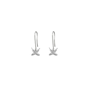 BOH RUNGA SILVER PETITE FEATHER KISSES HOOK EARRINGS