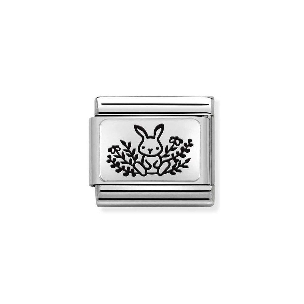 Nomination Classic Link 330111/20 Rabbit with Flowers in Sterling Silver