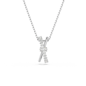 Hyperbola Pendant Mixed Cuts Twist White Rhodium Plated