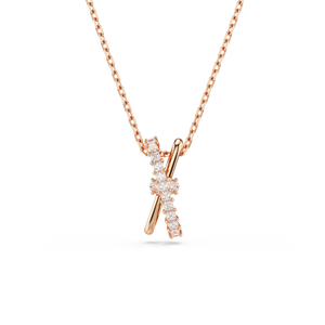 Hyperbola Pendant Mixed Cuts Twist White Rose-Gold-Tone Plated