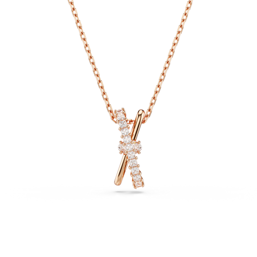 Hyperbola Pendant Mixed Cuts Twist White Rose-Gold-Tone Plated