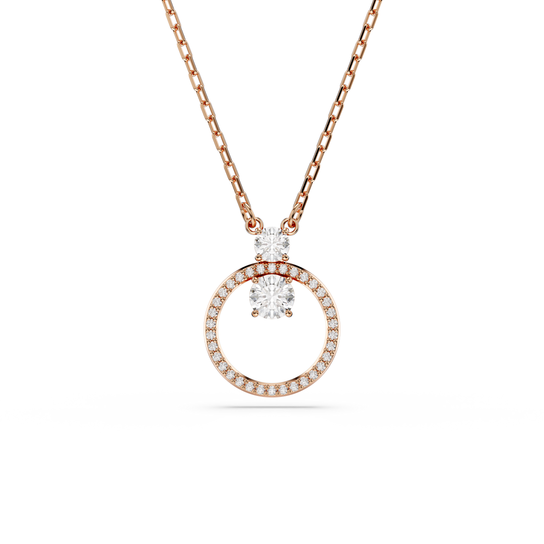 Constella Pendant Round Cut White Rose-Gold-Tone Plated – Silvermoon