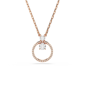 Constella Pendant Round Cut White Rose-Gold-Tone Plated