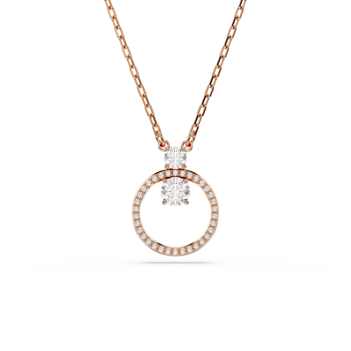 Constella Pendant Round Cut White Rose-Gold-Tone Plated