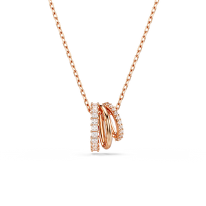 Hyperbola Pendant Mixed Cuts White Rose-Gold-Tone Plated