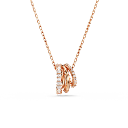 Hyperbola Pendant Mixed Cuts White Rose-Gold-Tone Plated