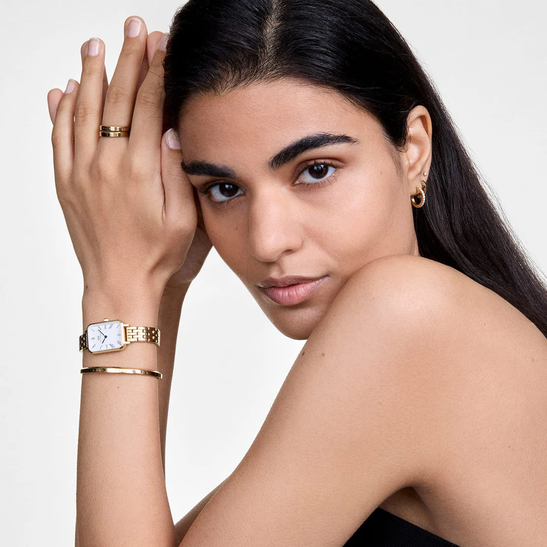 Daniel Wellington Quadro Roman Numeral 5-Link Gold 26x20mm