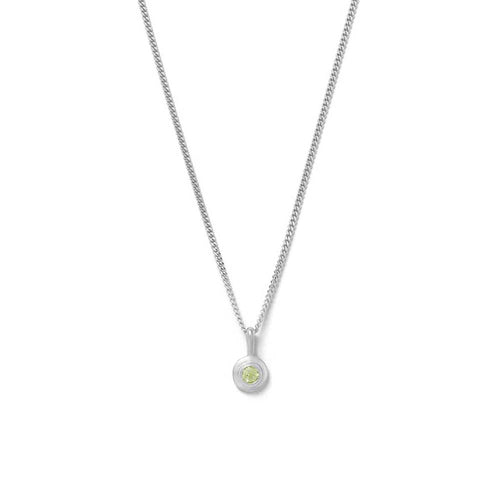 Silver Birthstone Necklace - August