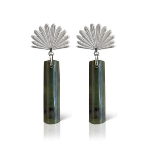 BOH RUNGA POUNAMU PIWAKAWAKA DROP EARRINGS