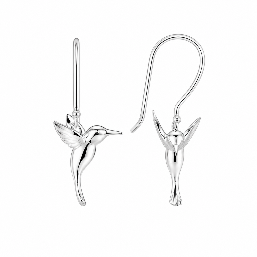 LT Sterling Silver Hummingbird Earrings