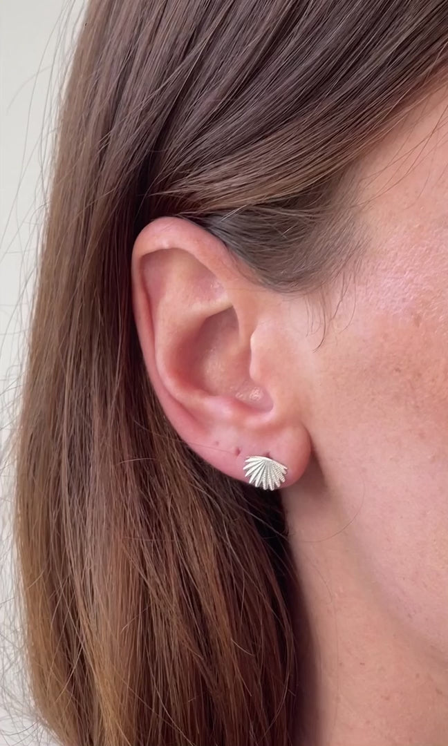 Boh Runga Gold Plate Mini Fantail Studs