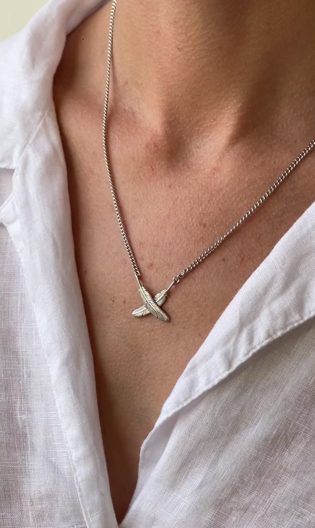 Boh Runga Gold Plated Feather Kisses Pendant