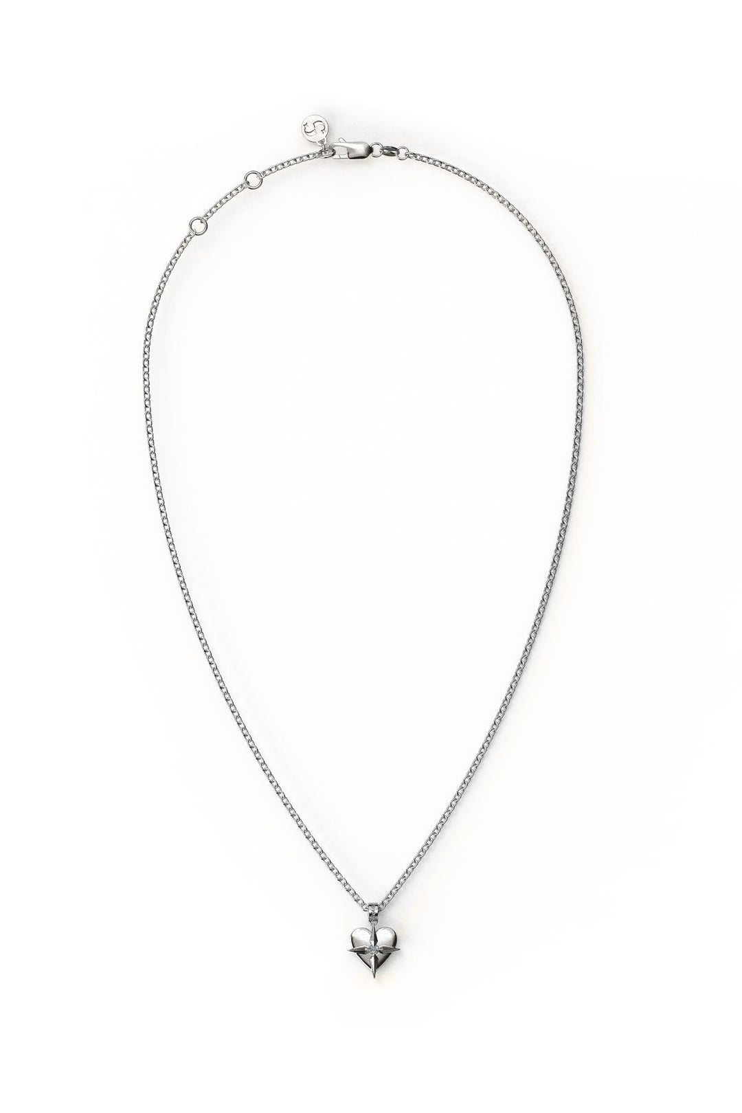 Stolen December Birthstone Heart Silver and Swiss Blue Topaz Necklace