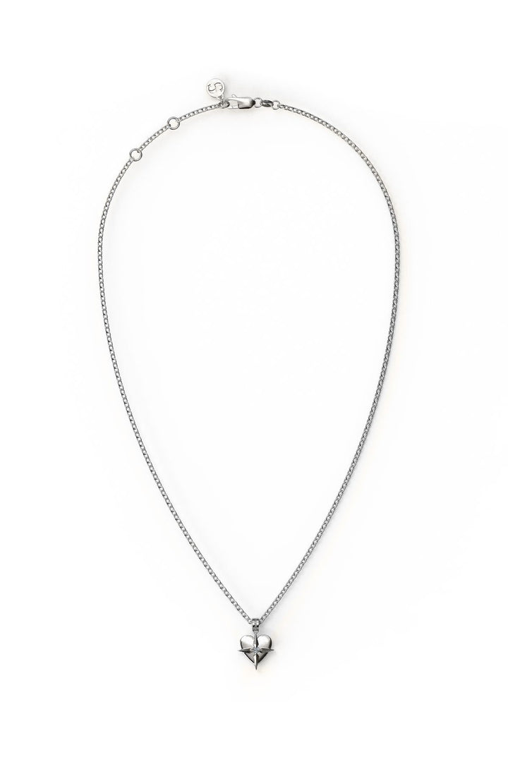 Stolen December Birthstone Heart Silver and Swiss Blue Topaz Necklace