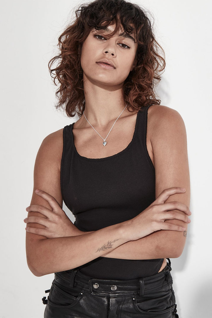 Stolen December Birthstone Heart Silver and Swiss Blue Topaz Necklace