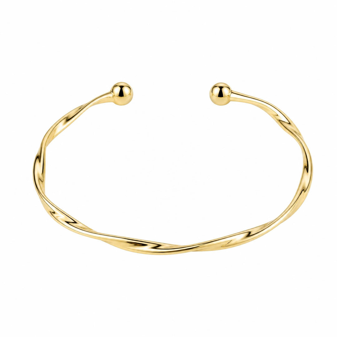 LT Gold Plated Twisted Open Cuff Bangle