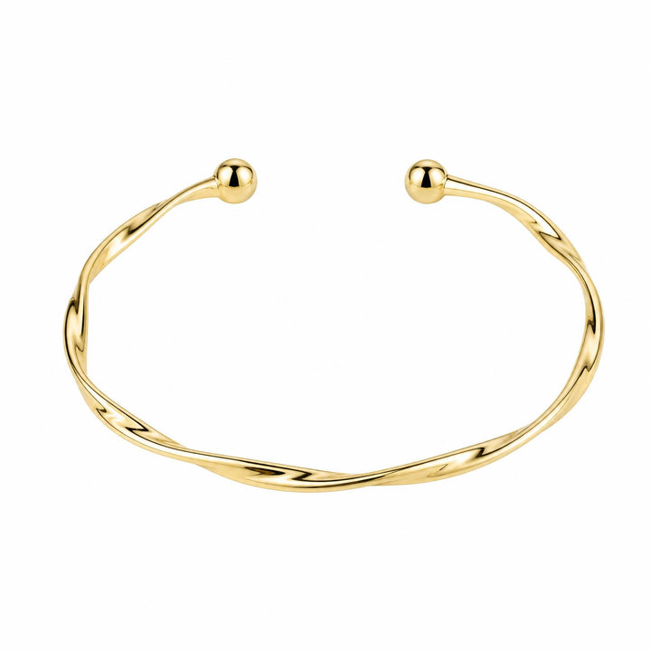 LT Gold Plated Twisted Open Cuff Bangle