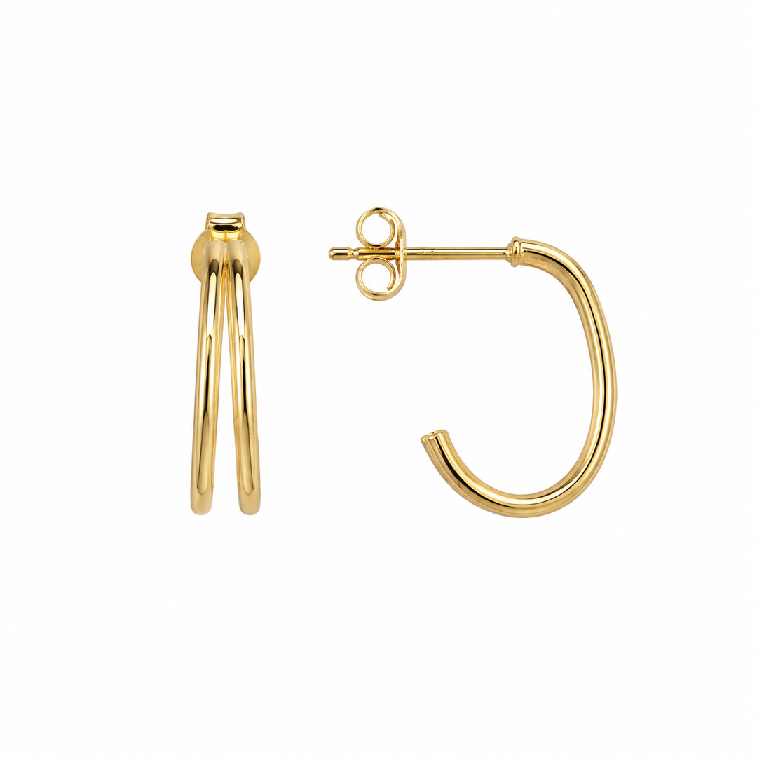 LT Gold Plated Timeless Swoop Half-Hoop Earrings