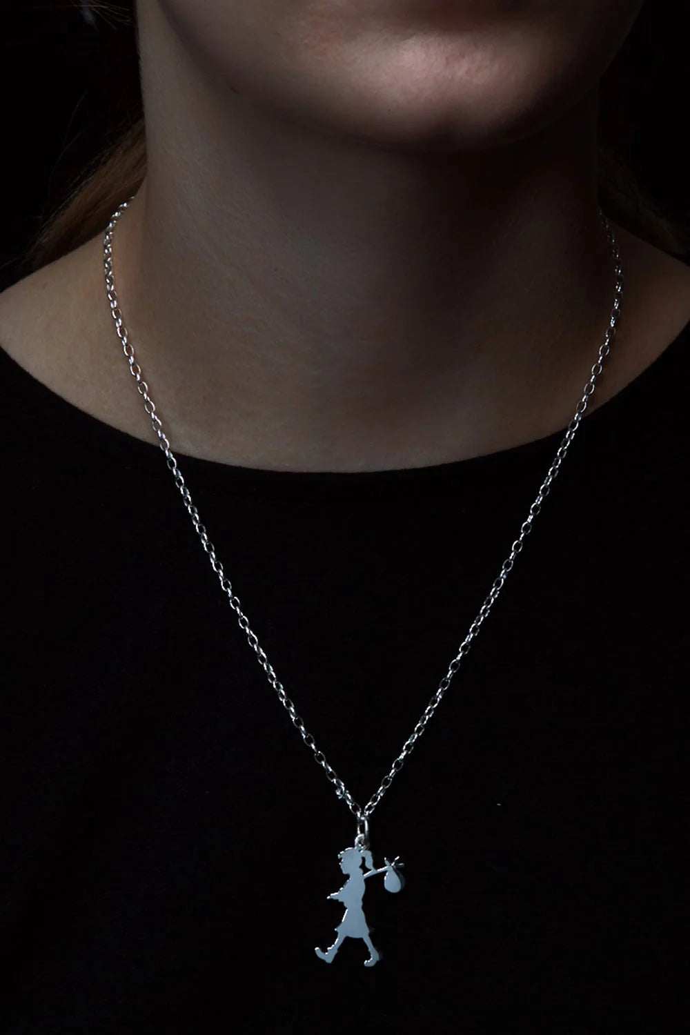 Karen Walker Silver Large Runaway Girl Necklace