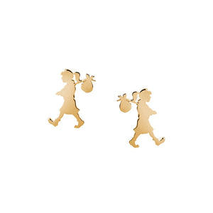 KAREN WALKER GOLD RUNAWAY GIRL STUDS