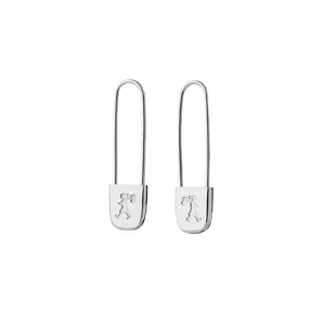 KAREN WALKER RUNAWAY SAFETY PIN EARRINGS