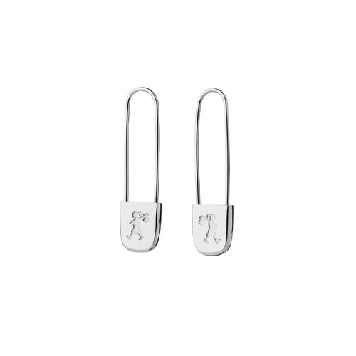 KAREN WALKER RUNAWAY SAFETY PIN EARRINGS