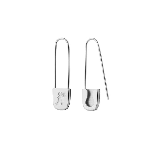 KAREN WALKER RUNAWAY SAFETY PIN EARRINGS