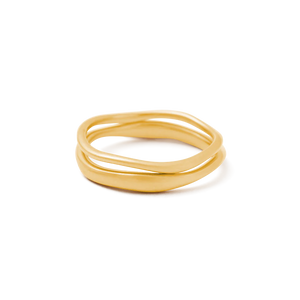 KIRSTIN ASH SHIFT STACKING RING 18K GOLD VERMEIL