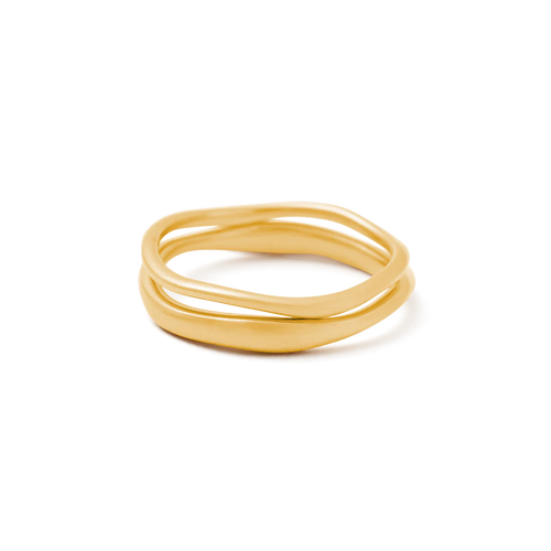 KIRSTIN ASH SHIFT STACKING RING 18K GOLD VERMEIL