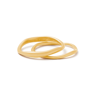 KIRSTIN ASH SHIFT STACKING RING 18K GOLD VERMEIL