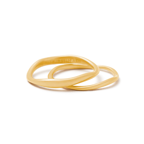 KIRSTIN ASH SHIFT STACKING RING 18K GOLD VERMEIL