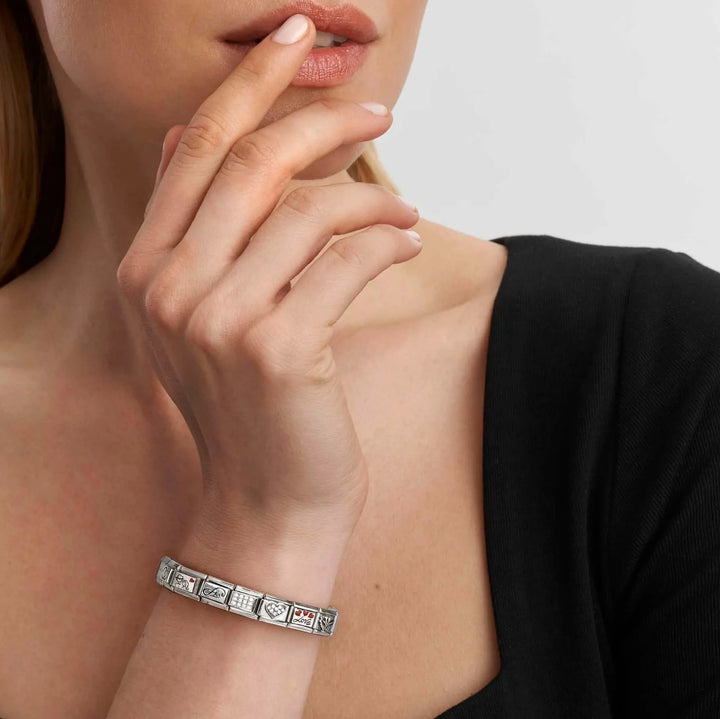 Nomination Classic Link 330304/51 CZ and Sterling Silver Danish Horseshoe