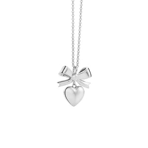 KAREN WALKER SILVER SUPERLOVE BOW NECKLACE