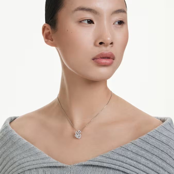 Swarovski Swan Pendant Mixed Octagon Cut White Rhodium Plated