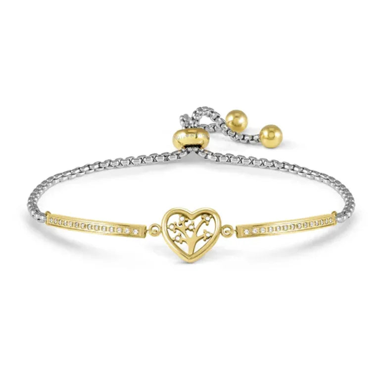 Nomination Milleluci Refined Bracelet in Stainless Steel & CZ Gold Tree Of Life